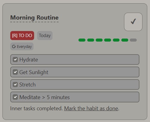 Habit - inner todo list