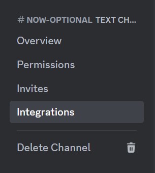 Integrations tab